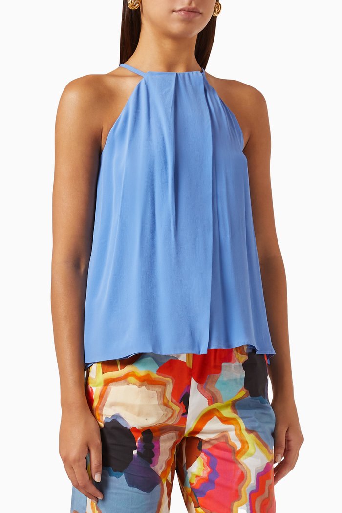 

Begonia Halterneck Top, Blue