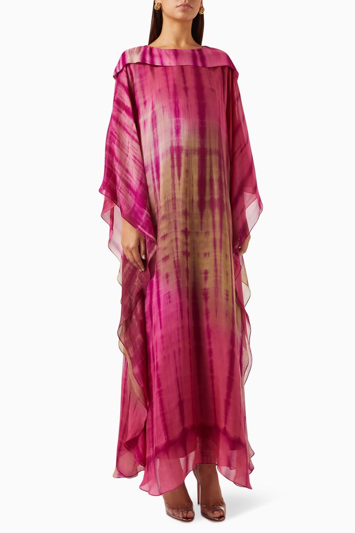 

Tie-dye Printed Kaftan, Red