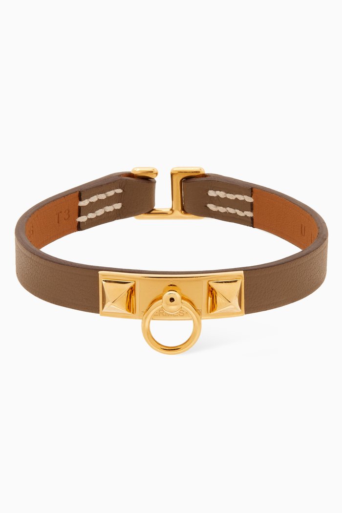 

Unused Mini Rivale Bracelet in Swift Calfskin, Grey