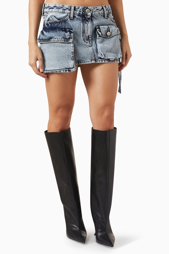 

Fay Cargo Mini Skirt in Denim, Blue
