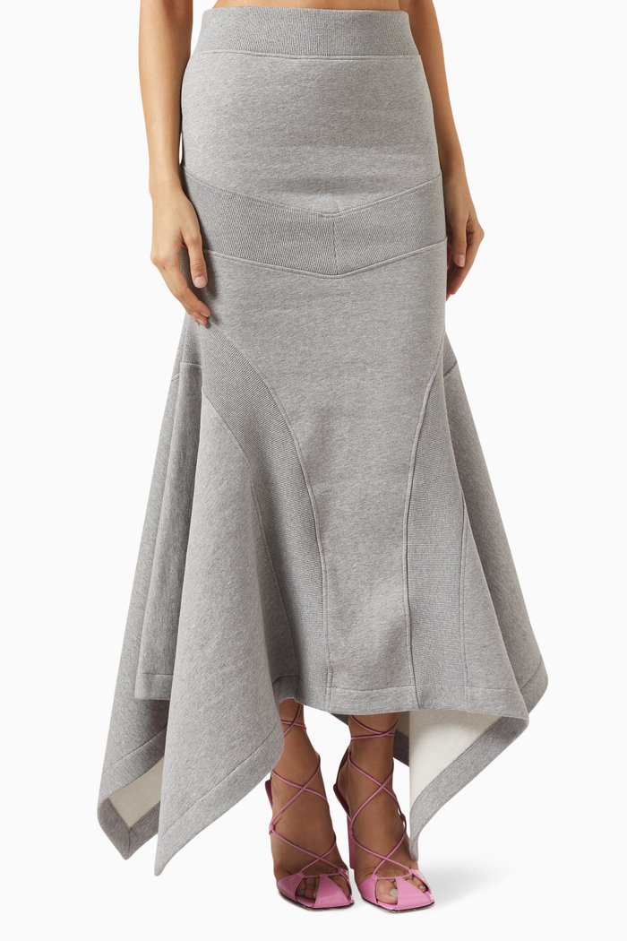 

Flared Maxi Skirt in Cotton-fleece, Grey
