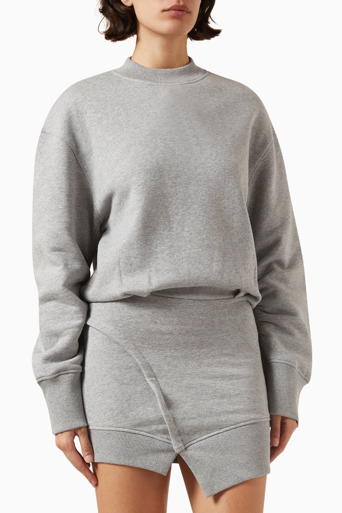 

Ivory Mini Dress in Cotton-fleece, Grey