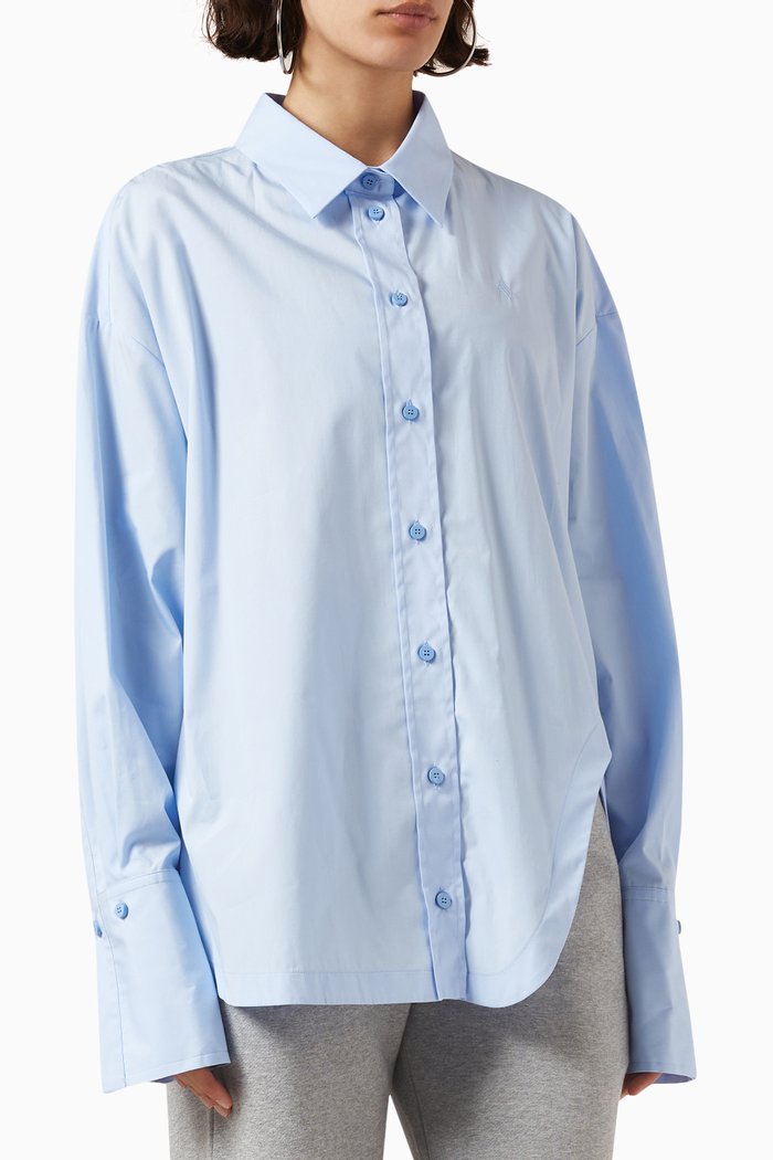 

Diana Oversized Shirt in Cotton, Blue