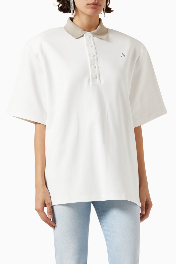 

Delice Boxy Polo T-shirt in Cotton-jersey, White