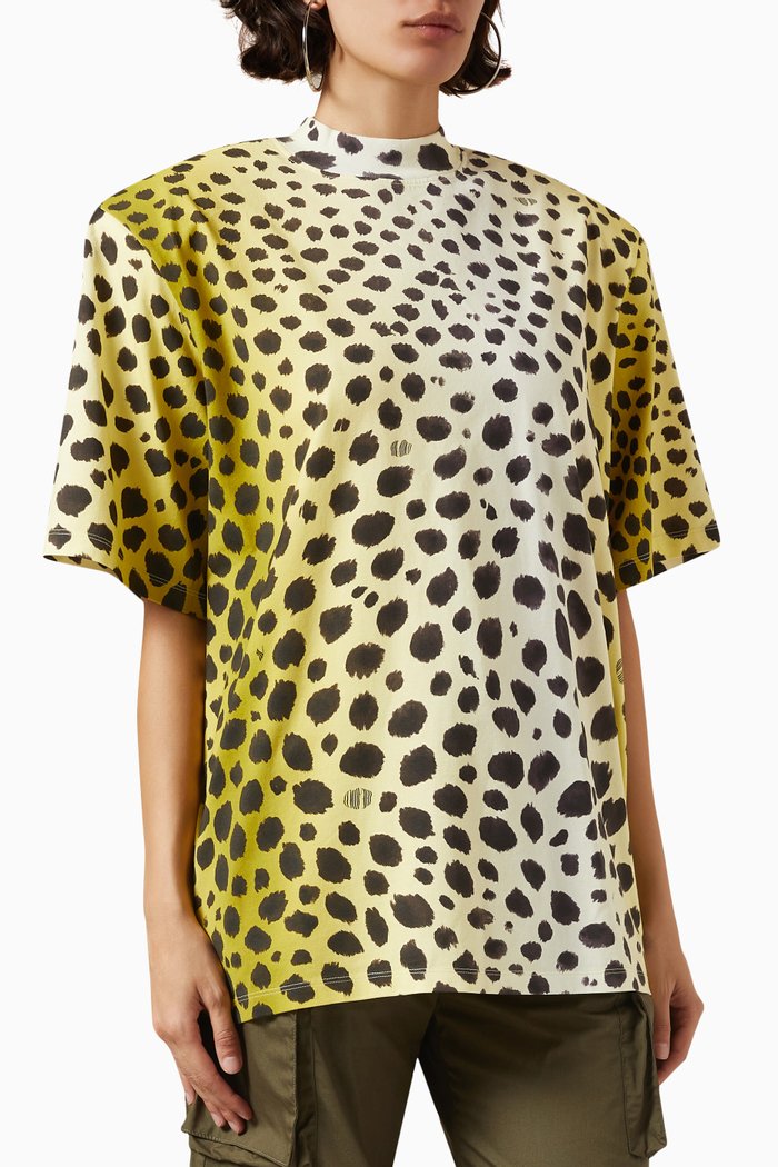 Killie Printed Boxy T-shirt in Cotton-jersey, Yellow