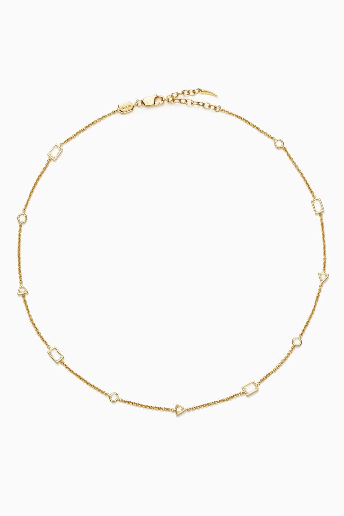 Floating Stone Charm Choker in 18kt Recycled Gold-plated Vermeil