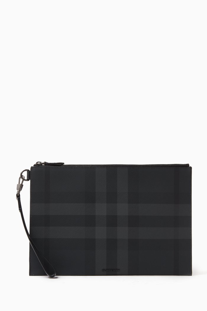 

Large Zip Pouch in Cotton, Grey