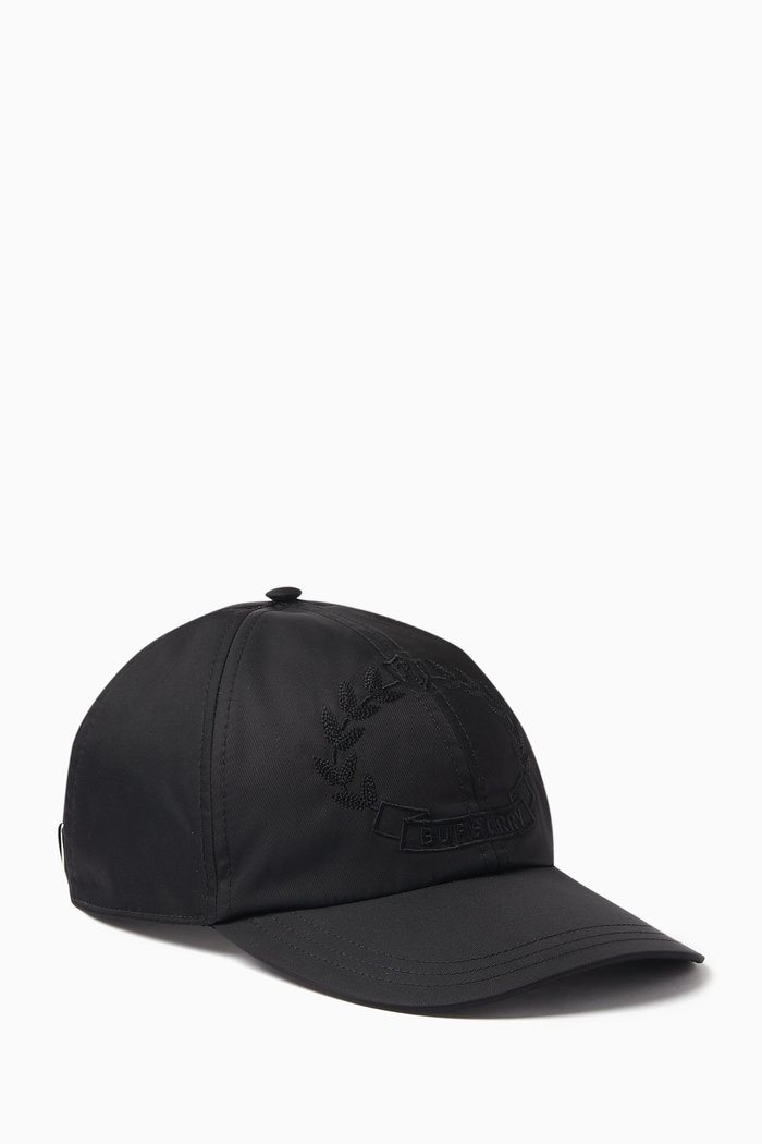 

Oak Leaf Crest Logo Cap in Nylon, Black
