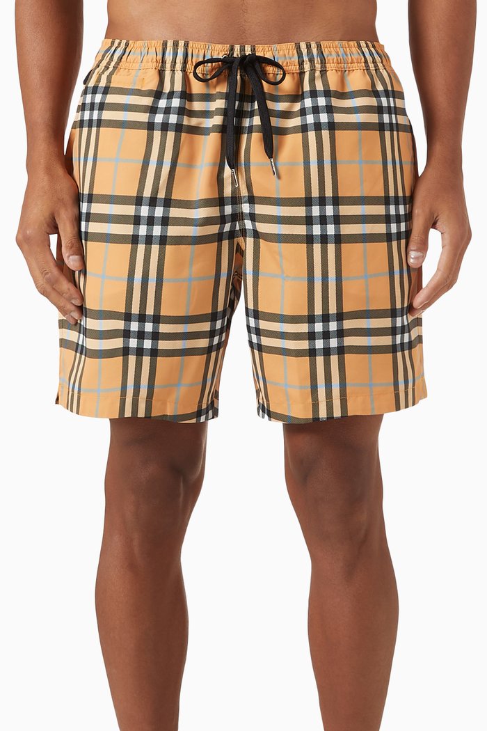 

Check Print Swim Shorts in Nylon, Multicolour