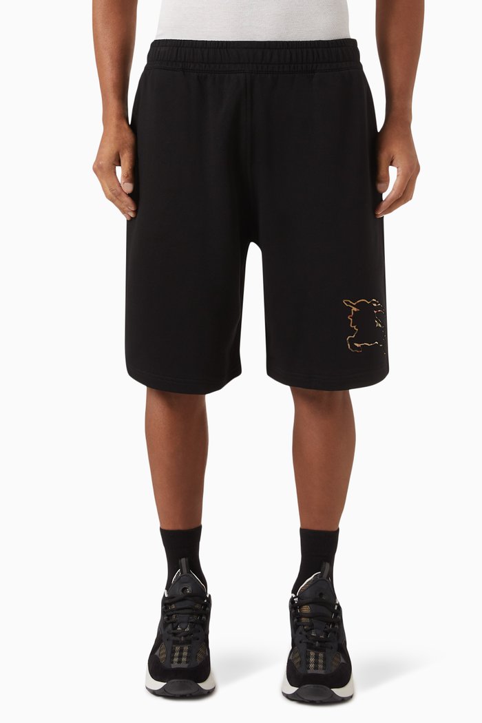 

EKD Motif Shorts in Cotton, Black