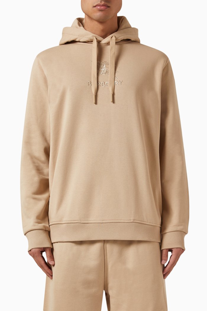

EKD Logo Hoodie in Loopback Cotton, Neutral