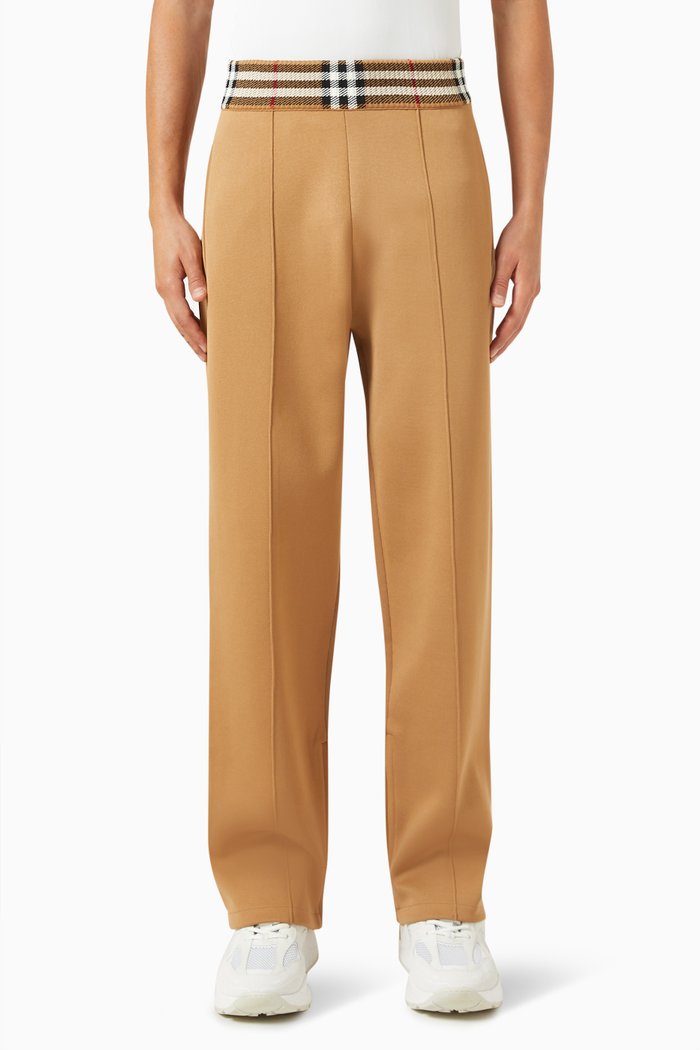 

Check-trim Track Pants in Viscose Blend, Neutral