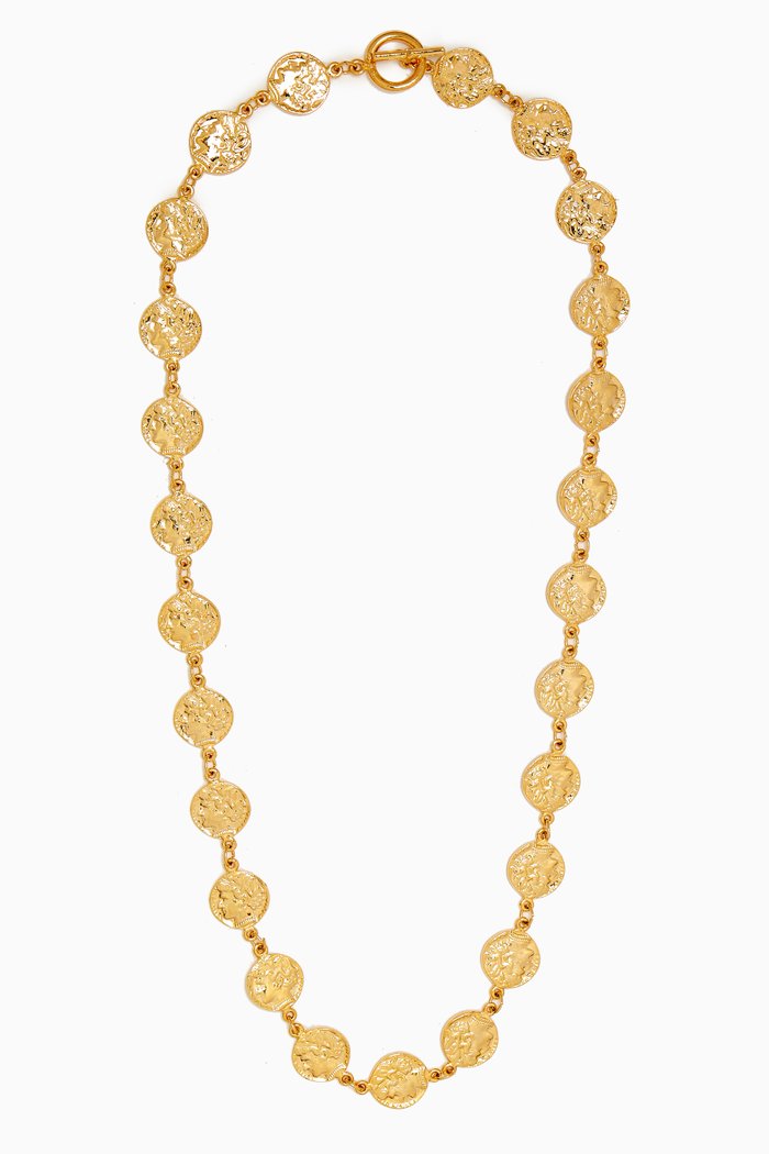 

Rediscovered 1990s Medallion Coin Necklace, Gold