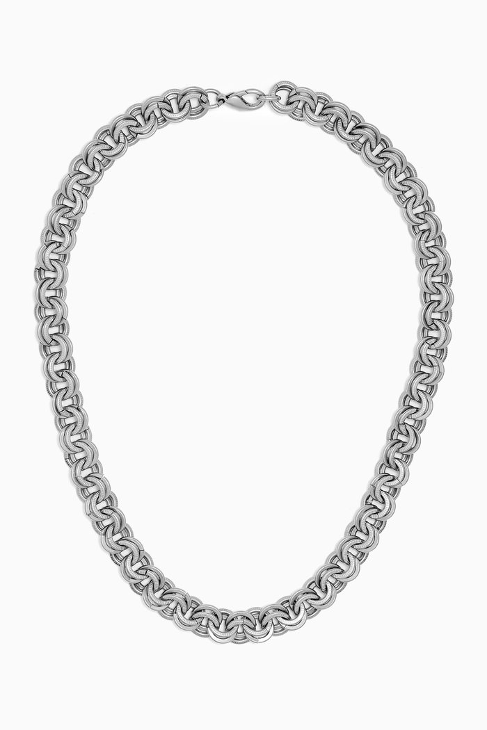 

Rediscovered 1990s Interlocking Link Chain Necklace, Silver
