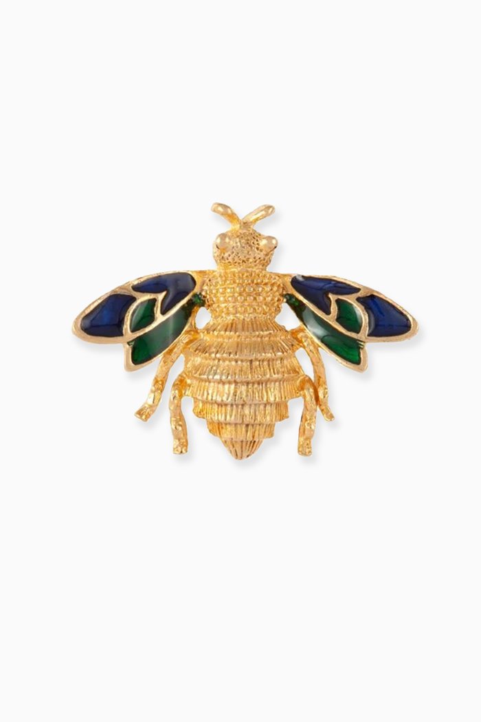 

Rediscovered 1980s Enamel Bee Brooch, Gold