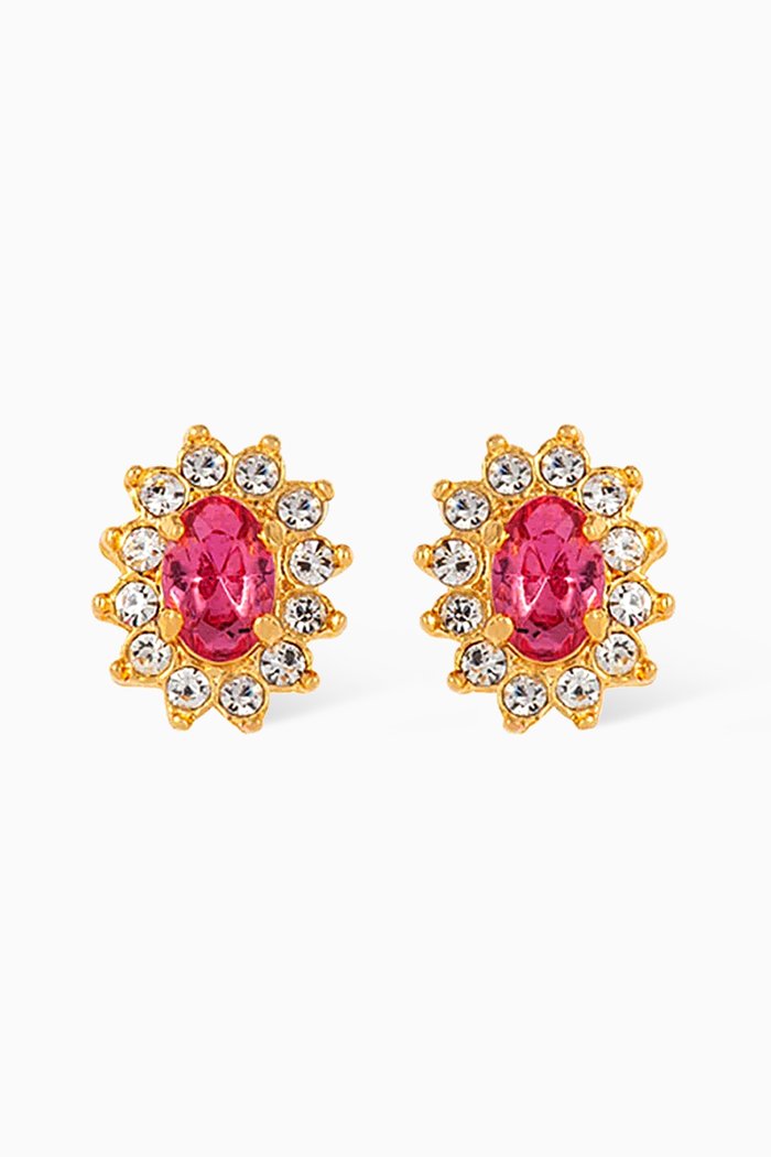 

Rediscovered 1980s Floral Sparkling Earrings, Gold