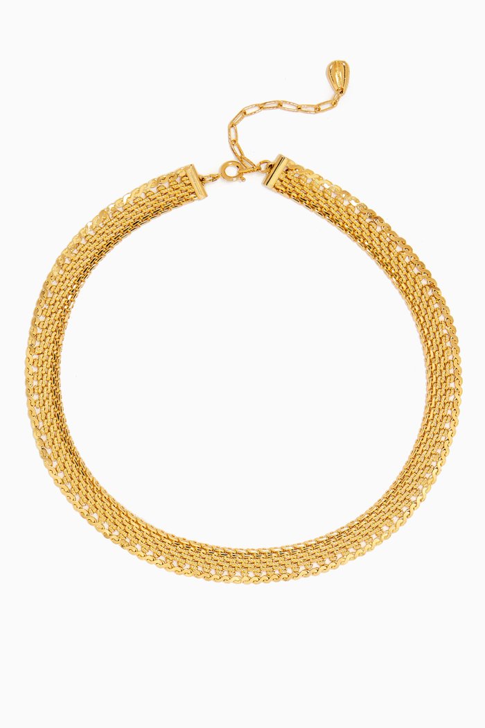 

Rediscovered 1980s Egyptian Revival Collar Necklace, Gold