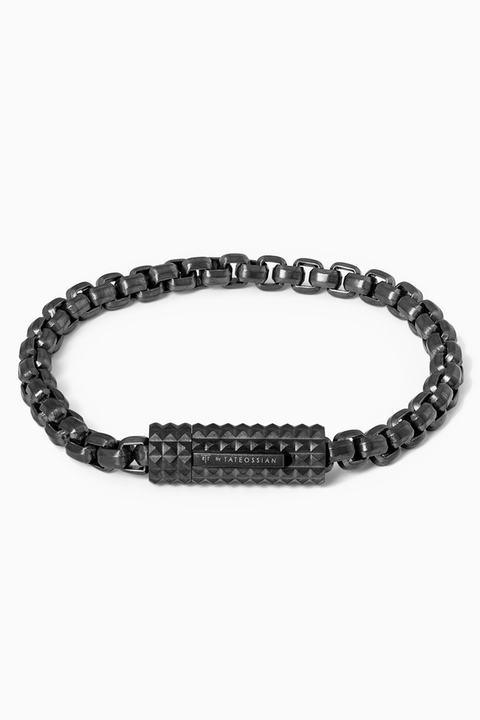 

Giza Box Bracelet in Stainless Steel, Black