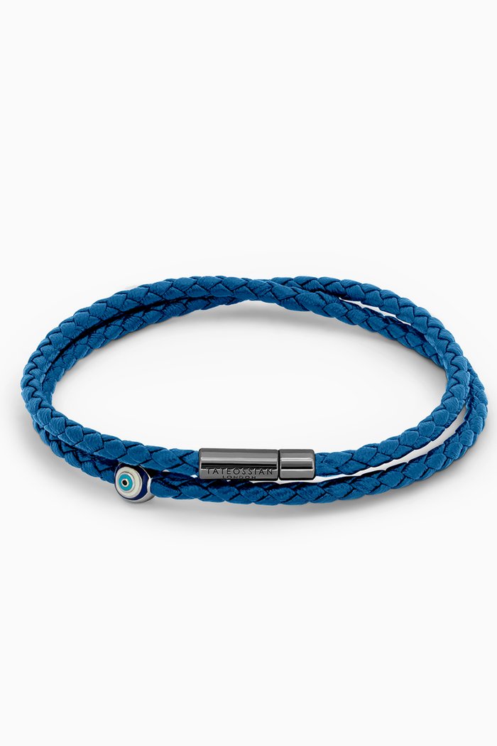 

Evil Eye Wrap Pop Bracelet in Recycled Corn Cable, Blue