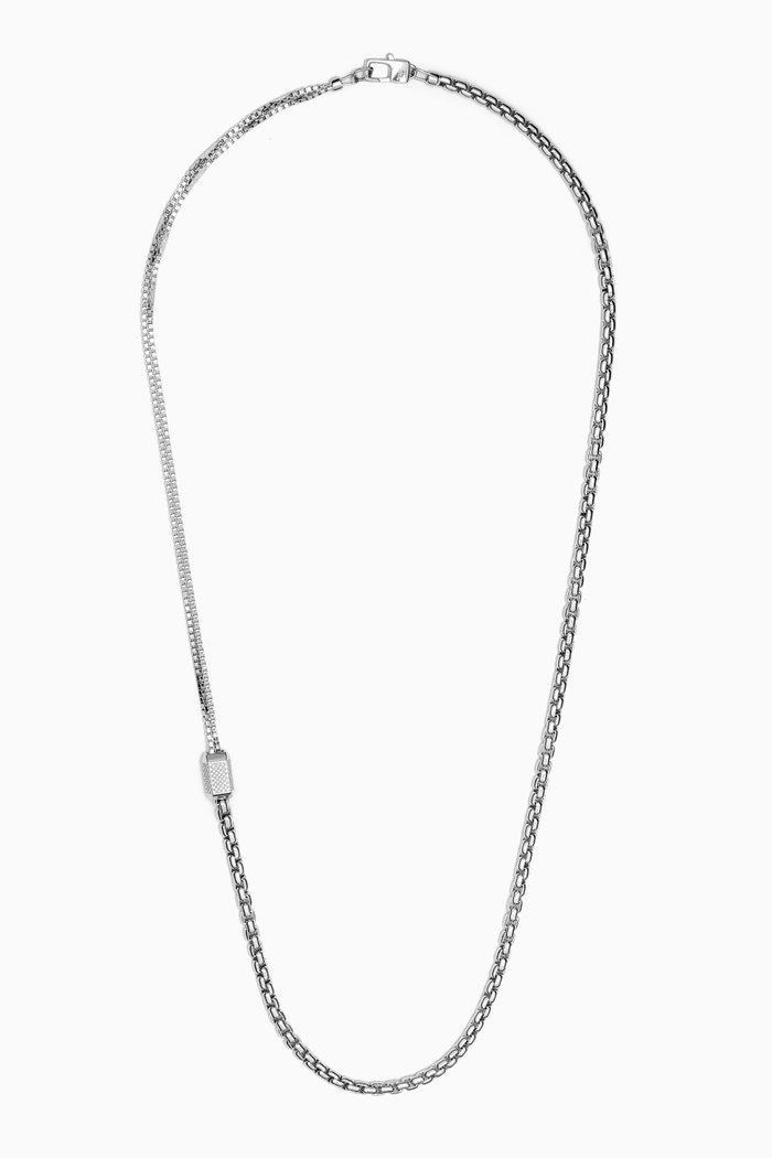 

Hexade Box Chain Necklace, Silver