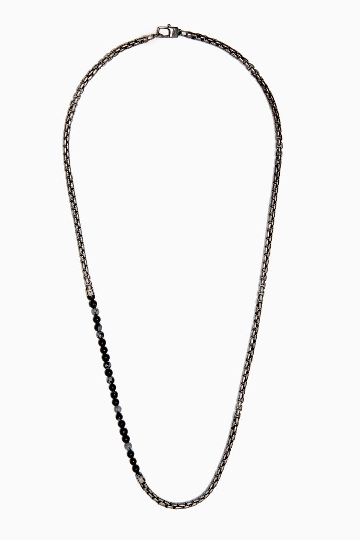 

Icosahedron Hematite Necklace, Black