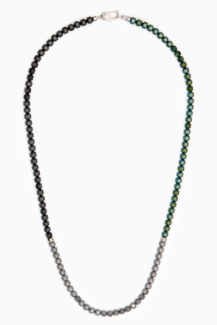 

Icosahedron Hematite Necklace, Green
