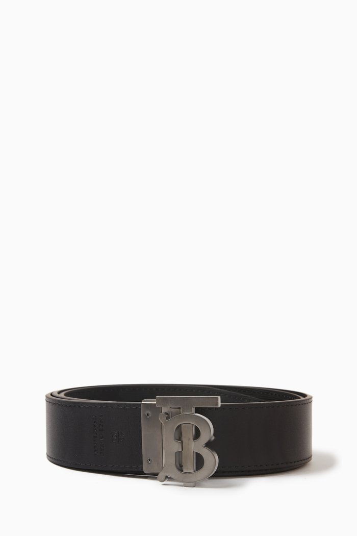 

Reversible TB Belt in Leather, Grey