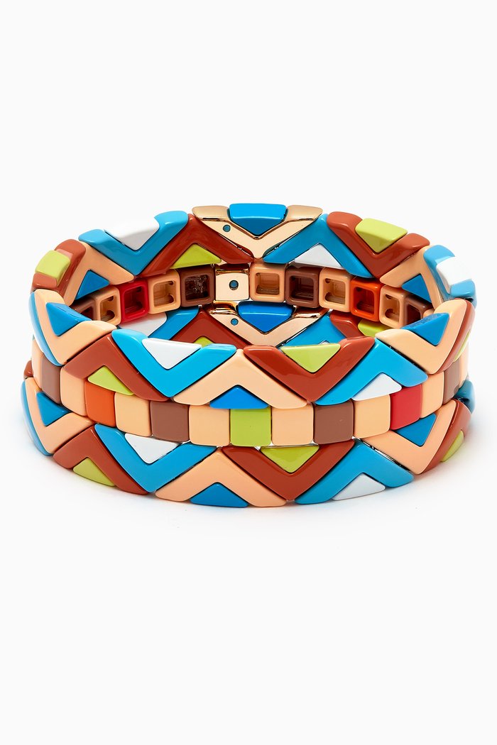 

Puzzled Bracelets in Enamel, Set of 3, Multicolour