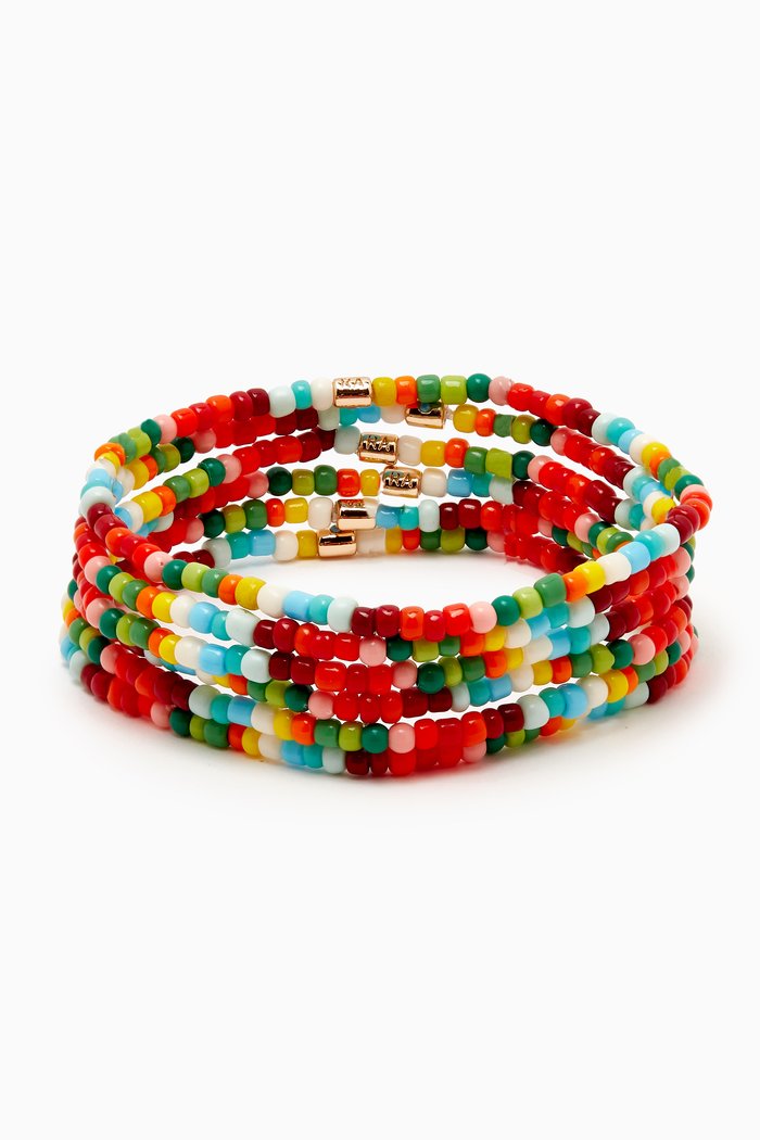 

Warming Up Bracelet Bunch in Seed Beads, Set of 6, Multicolour