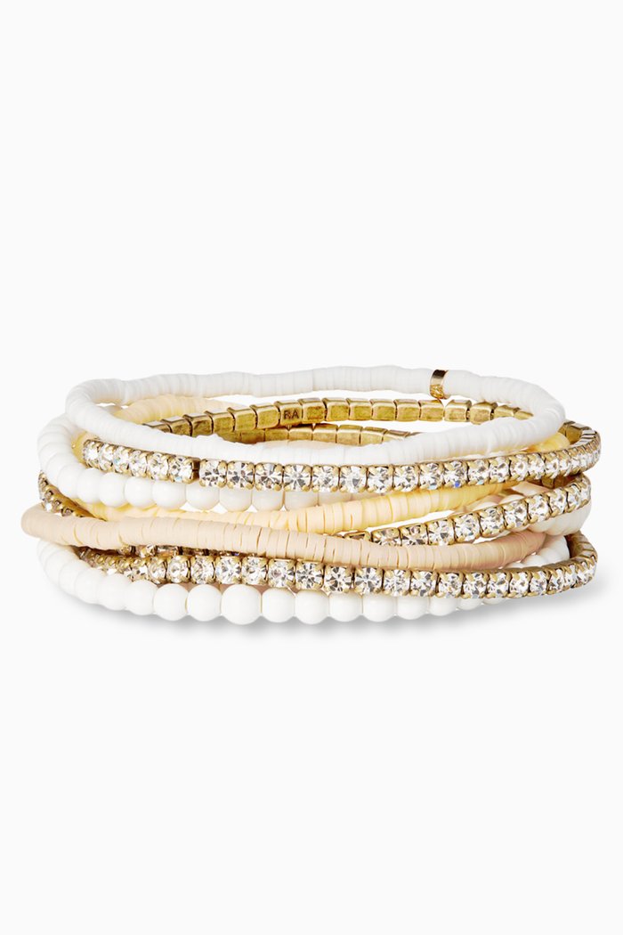 

Flashdance Bracelet Bunch, Set of 10, White