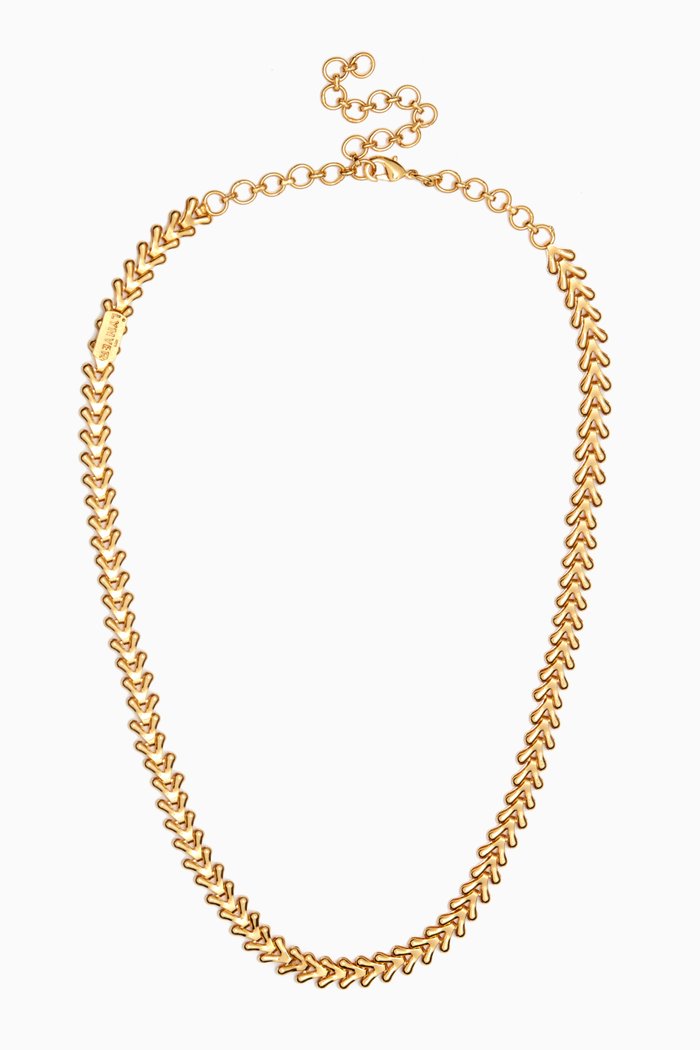 

Nubia Y Chain Necklace in 24kt Gold-plated Brass, Multicolour