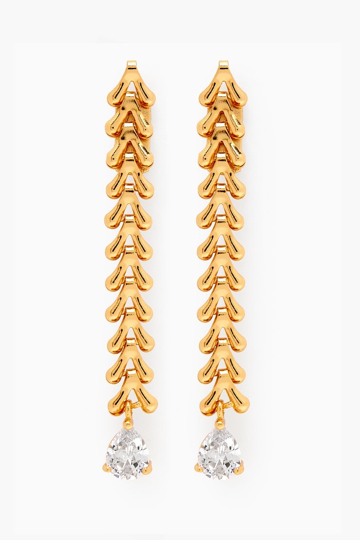 

Nubia Y Drop Earrings in 24kt Gold-plated Brass