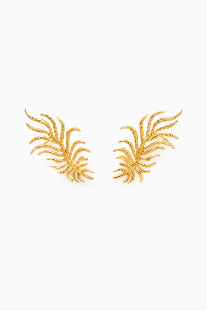 

Dancing Leaf Ear Cuffs in 24kt Gold-plated Brass