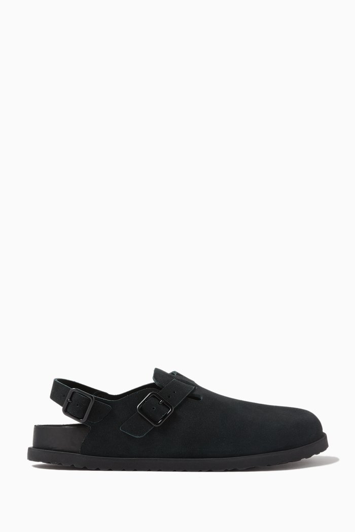 

Tokio Slingback Clogs in Suede, Black