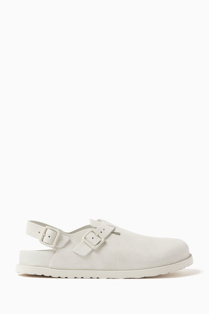 

Tokio Slingback Clogs in Suede, Neutral