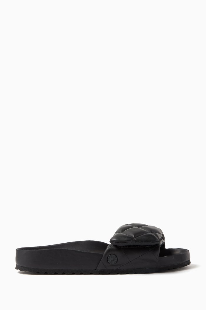 

Sylt Slides in Padded Leather, Black