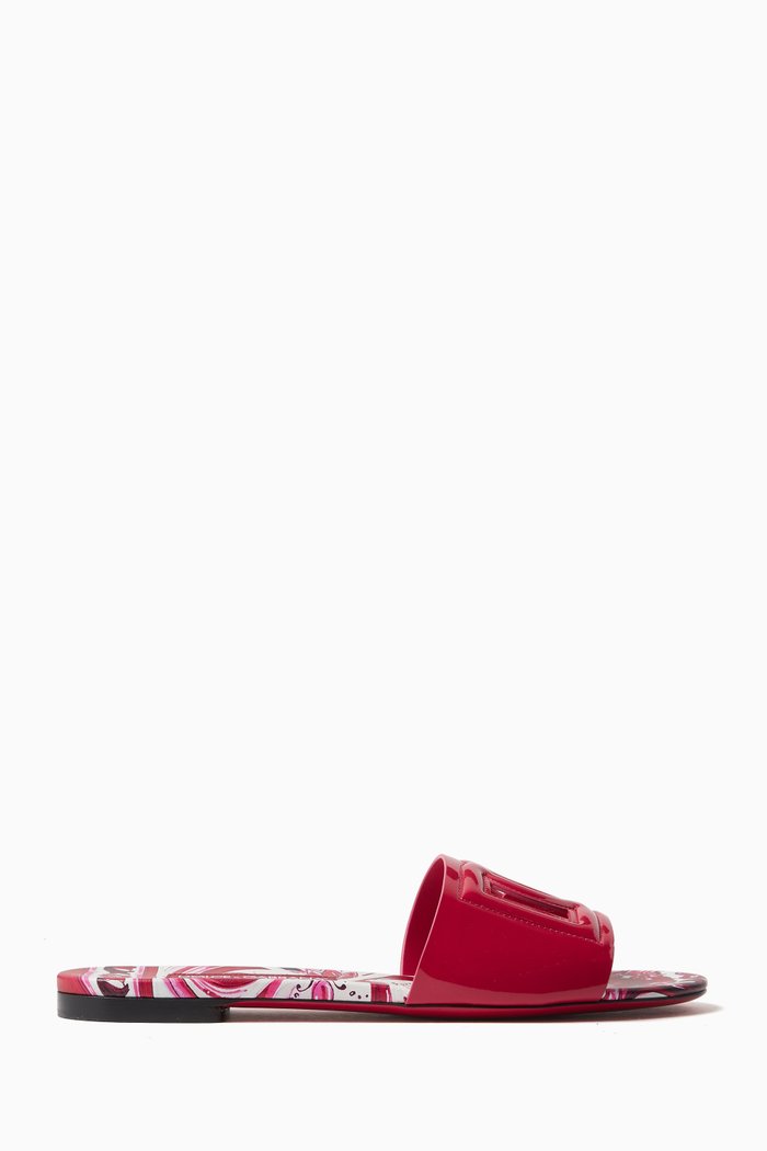 

Bianca Slides in Patent Leather, Pink