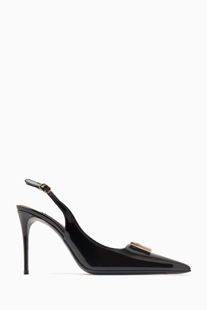 

Lollo 90 Slingback Pumps in Patent-leather, Black