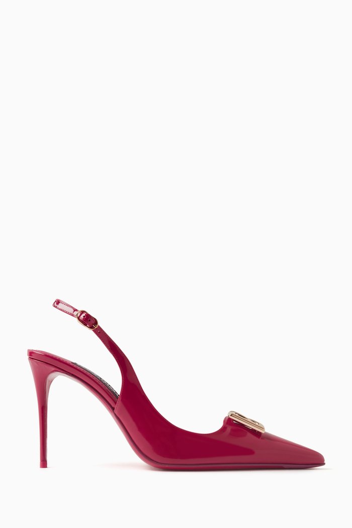 Lollo 90 Slingback Pumps in Patent-leather, Pink