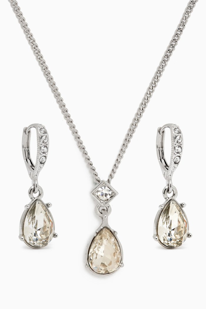 

2000s Vintage Givenchy Earring & Necklace Set, Silver