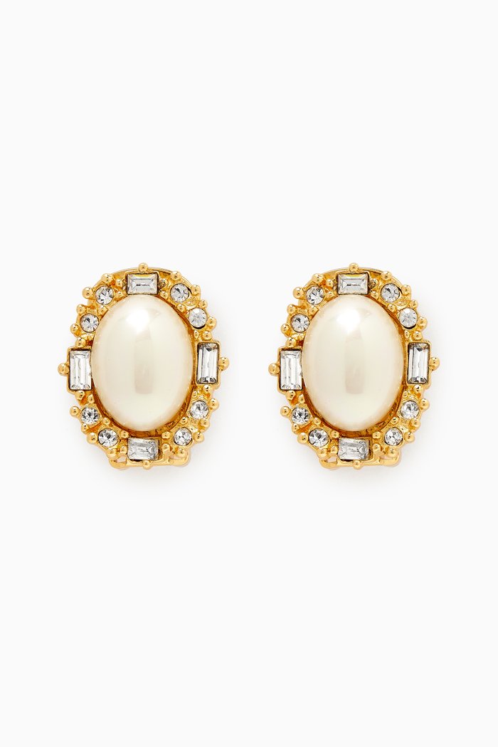 

1980s Vintage Clip-On Earrings, Gold