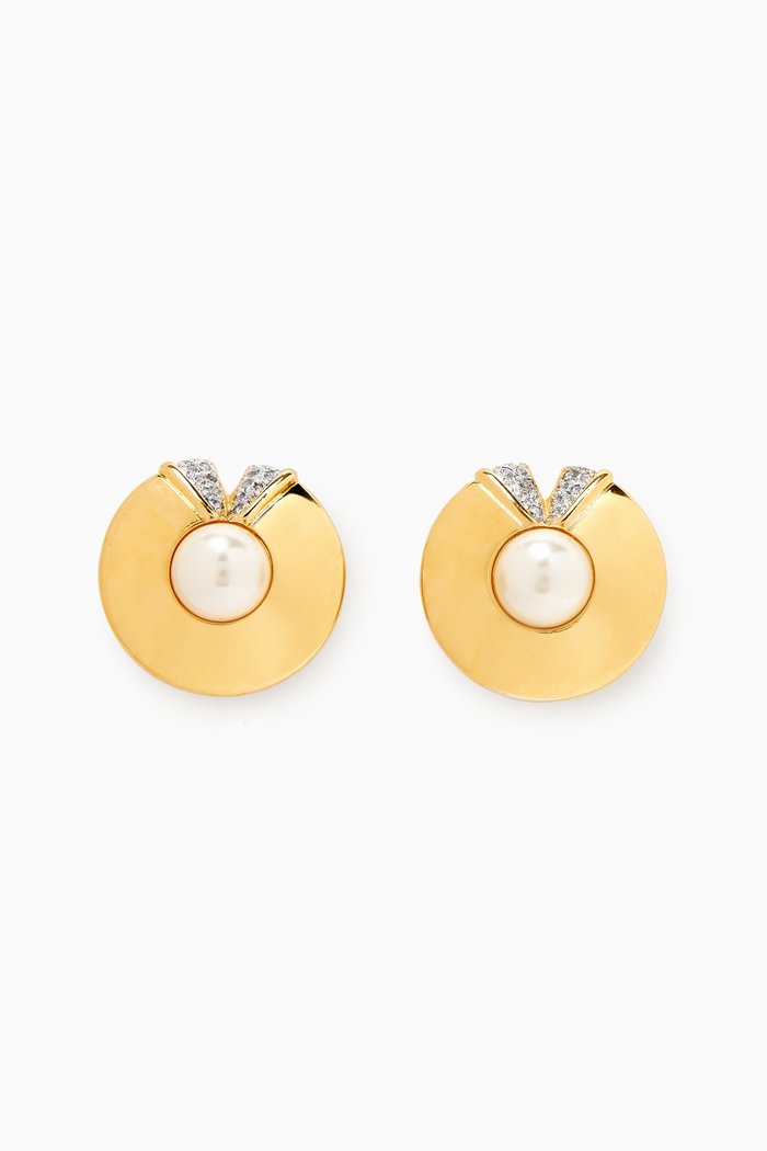 

1980s Vintage Clip-on Earrings, Gold