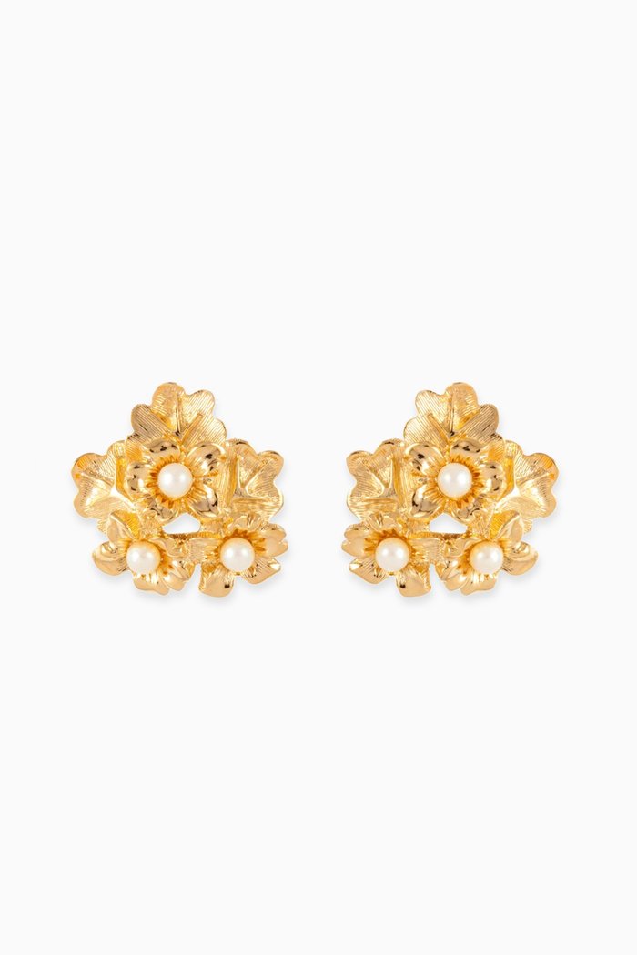 

1980s Nina Ricci Clip-on Earrings, Gold