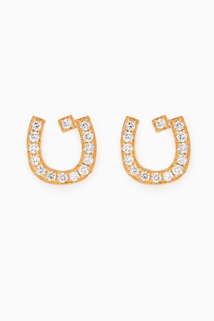 

Arabic Initial Diamond Stud Earrings in 18kt Gold, Yellow