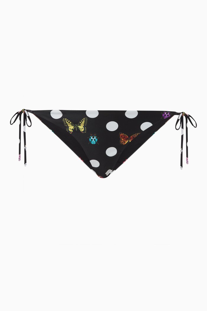

x Dua Lipa Polka Dot-print Bikini Bottom in Nylon, Multicolour