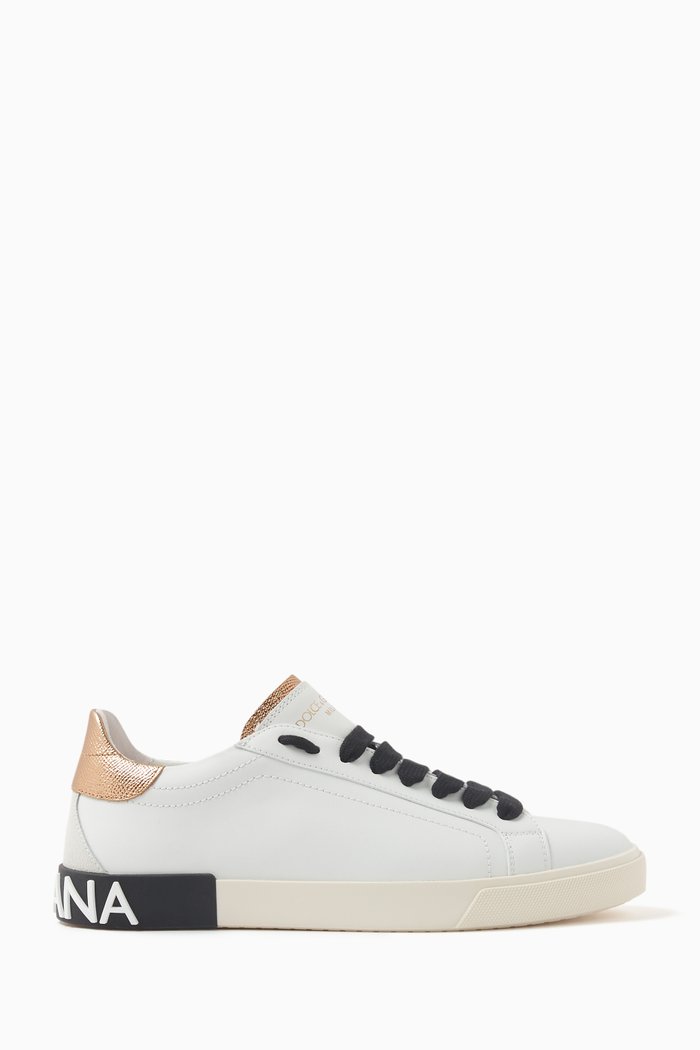 

Portofino Low-top Sneakers in Leather, Gold