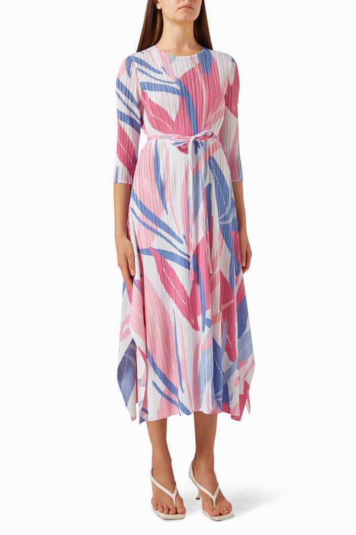 

Trista Foliage Print Dress, Blue