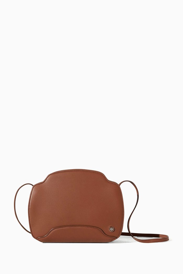 

Sesia Crossbody Bag in Soft Calfskin, Brown