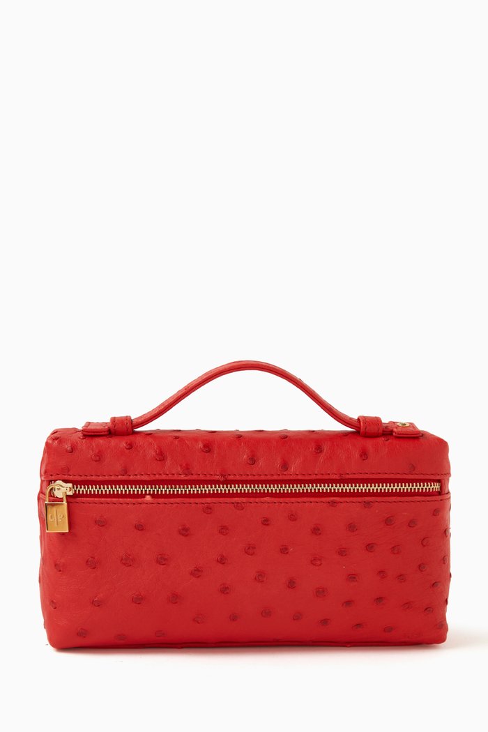 

L19 Pouch in Ostrich Leather, Orange