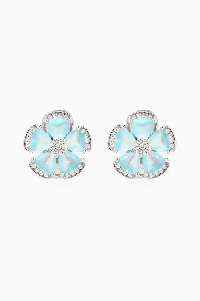 

Forget Me Not Aquamarine Stud Earrings in Sterling Silver